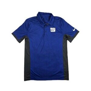 Nike DriFit NFL New York Giants NYG Polo Shirt Blue Gray Mens Medium